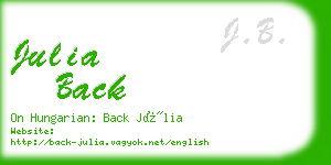 julia back business card